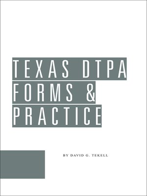 cover image of Texas DTPA Forms & Practice Guide
